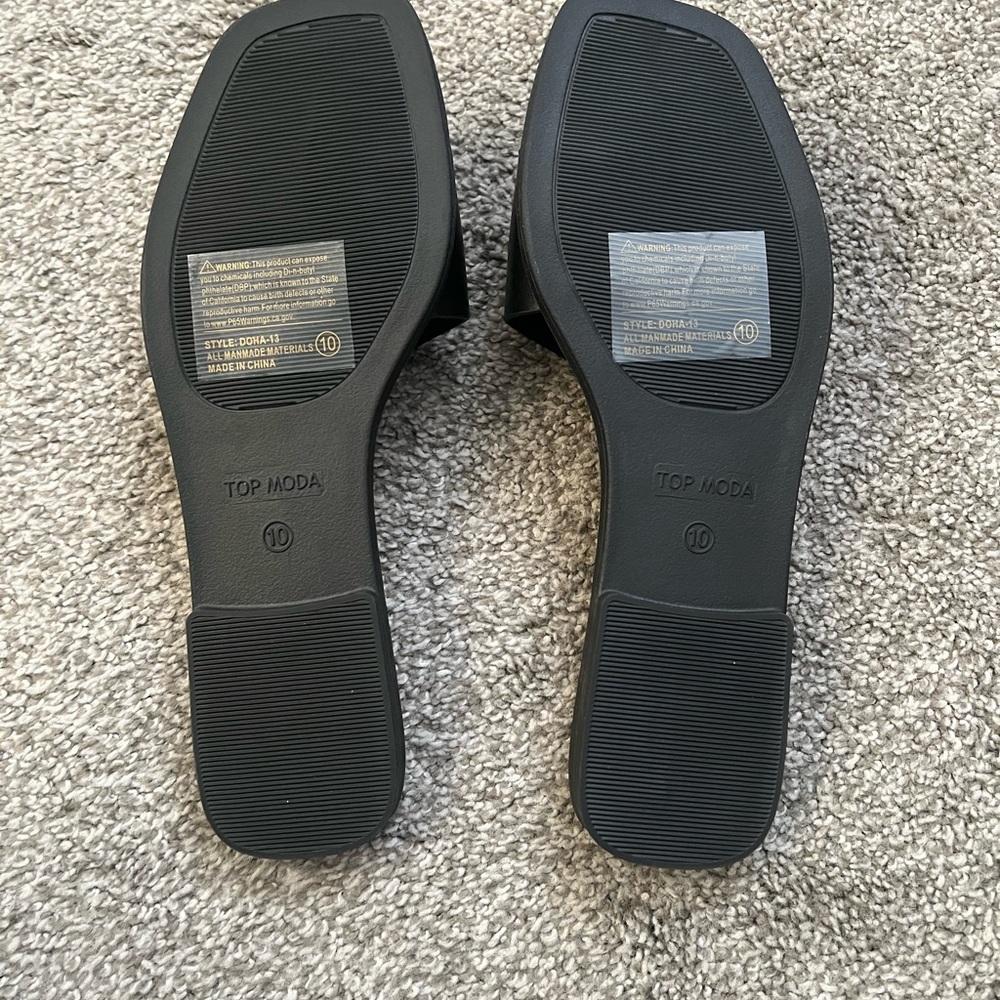 NWT Top Moda Size 10 Black Sandals - Picture 3 of 5